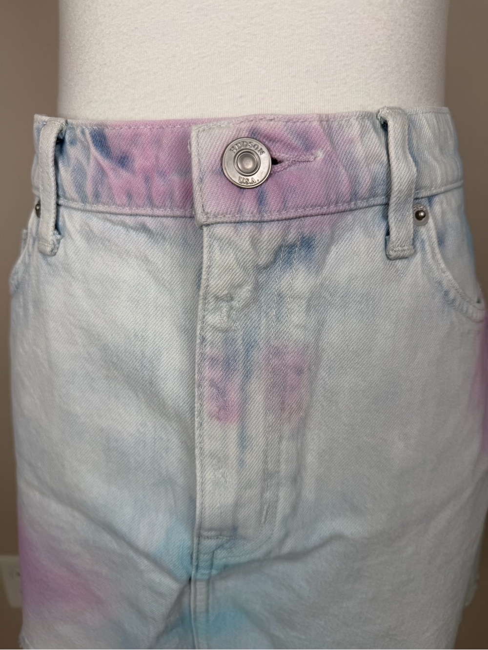 Hudson Jeans The Viper Tie Dye Mini Skirt Size:  30 - Picture 3 of 15